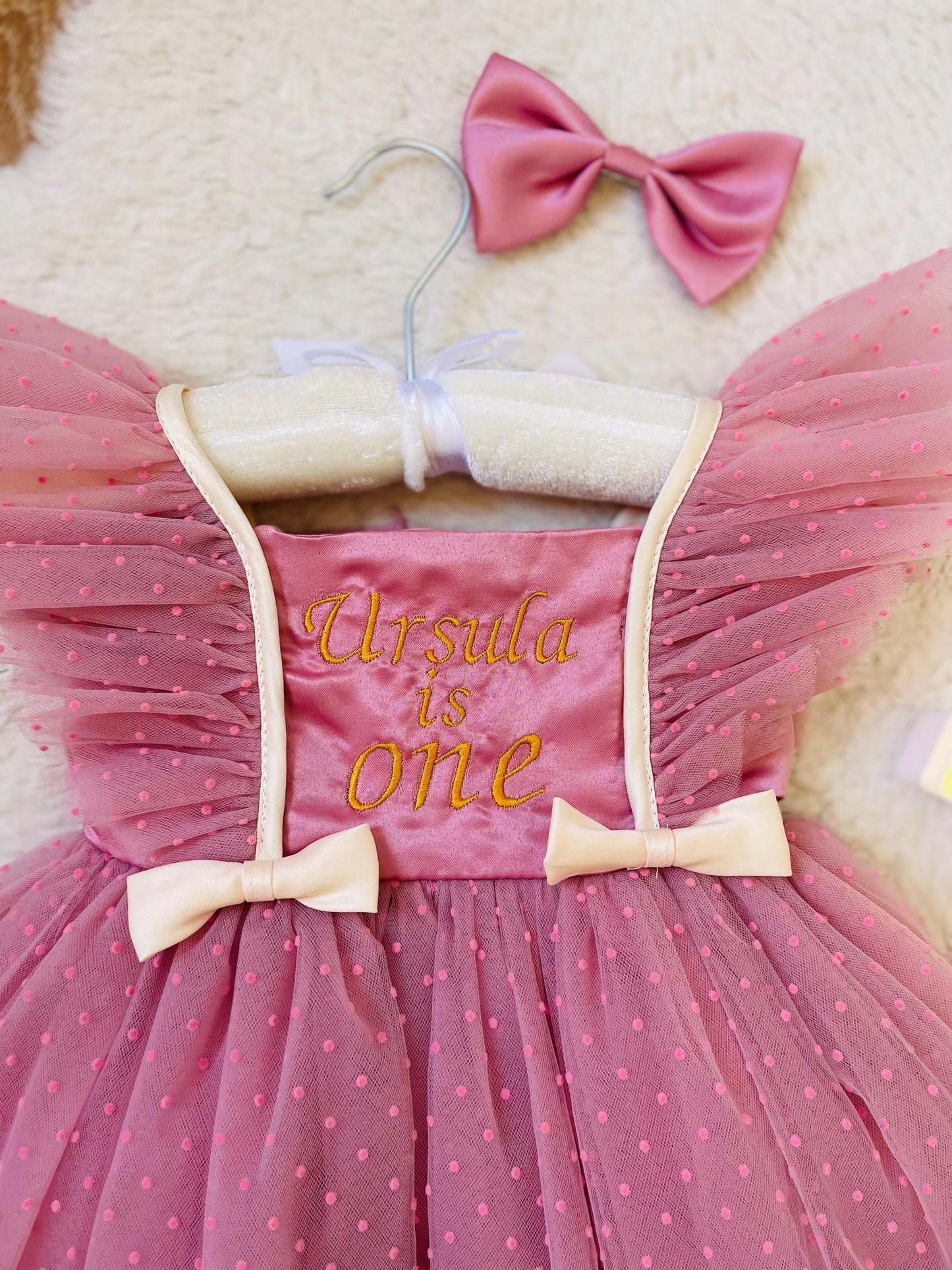 Girls Cake Smash Outfit, 1st Birthday Dress Personalized with Name, Baby Birthday Dress for Photoshoot