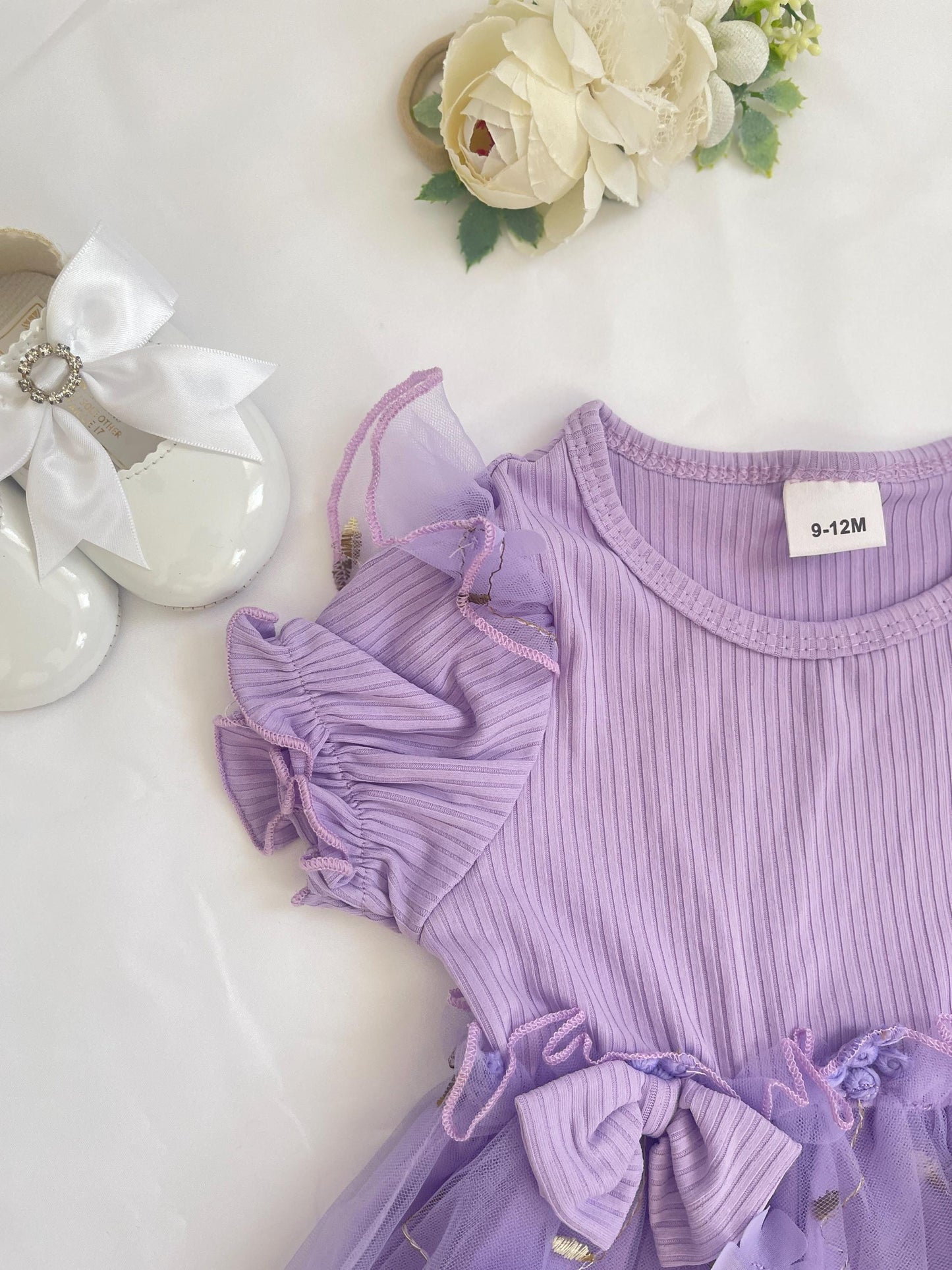 Custom Name 1st Birthday Dress for Baby Girl – Floral Embroidered Outfit for First Birthday Party & Cake Smash – Personalized Baby Girl Gift