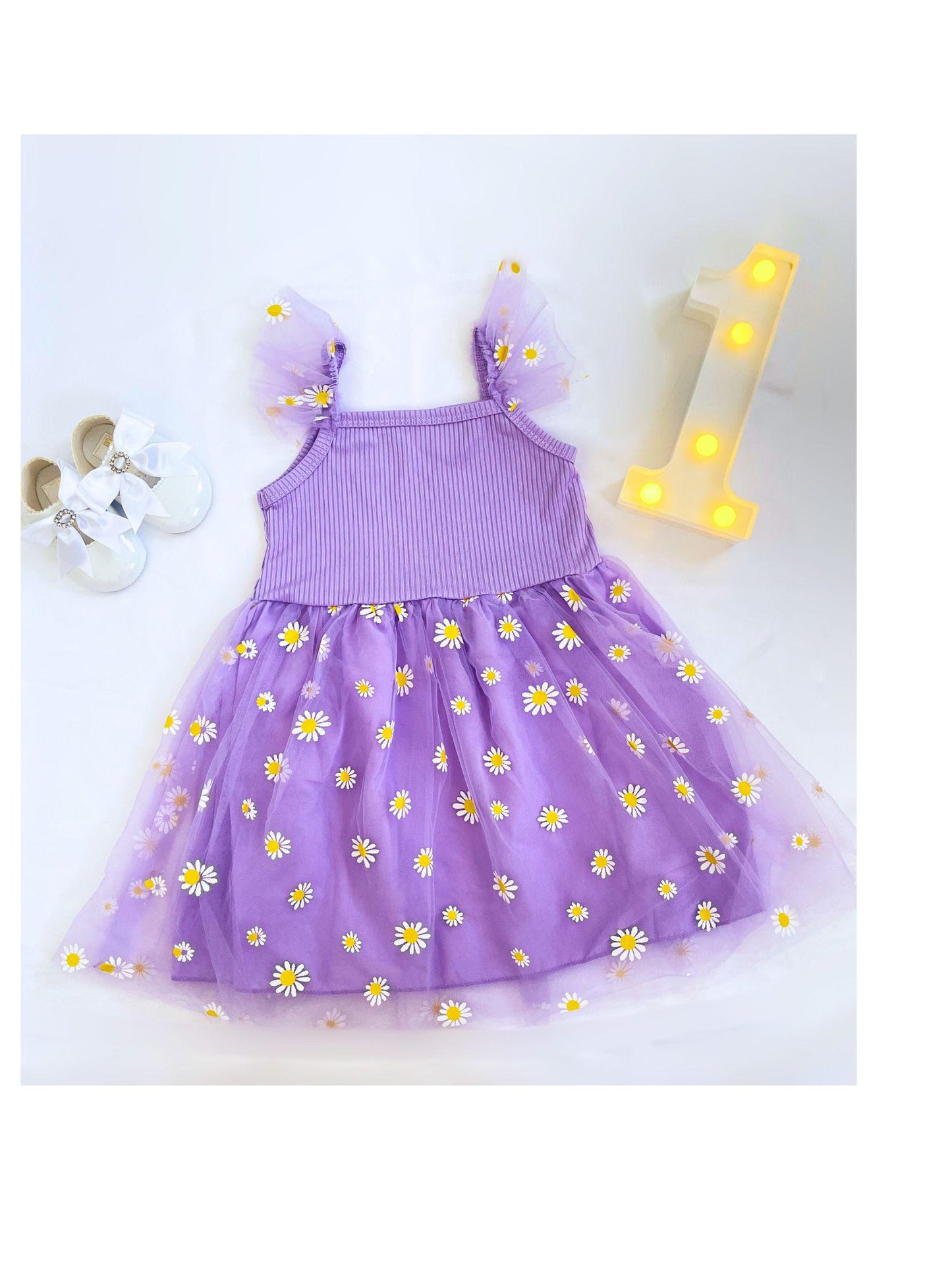 Personalized Baby Girl 1st Birthday Dress with Name Embroidery – Custom Floral First Outfit –Toddler Dress for Cake Smash Photoshoot & Party