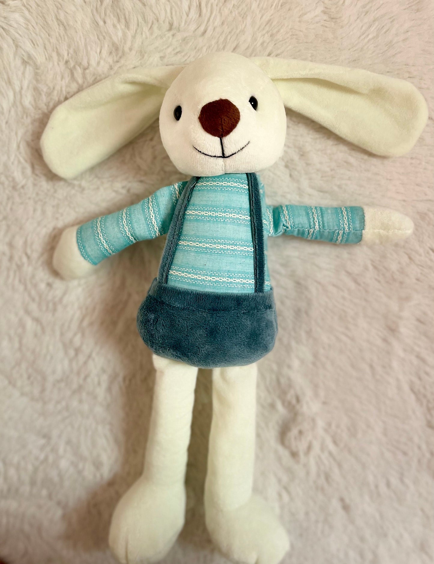 Customized Plush Bunny for Newborns - Personalized Gift for Baby Shower. Teddy Bear Soft Toy. Embroidery customization.