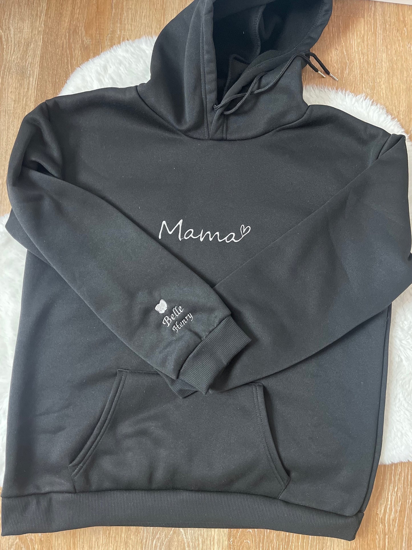 Embroidered Mama Hoodie - Personalized Mother's Day Gift - Custom Motherhood Sweatshirt