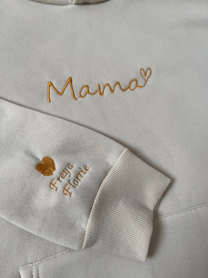 Embroidered Mama Hoodie - Personalized Mother's Day Gift - Custom Motherhood Sweatshirt