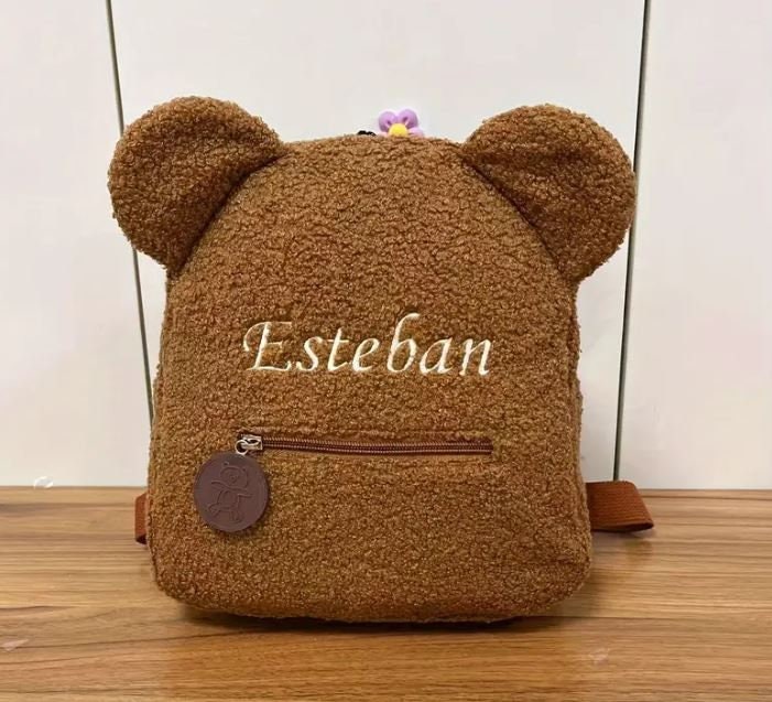 Custom Embroidered Bear Backpack - Adorable Kids Gift for Nursery or School - Personalized & Practical Fun