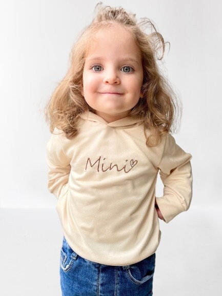 Handmade Mini Me Hoodie with Embroidery - Matching Mom and Daughter Outfit, Best gift for mommy and daughter, gift for kids