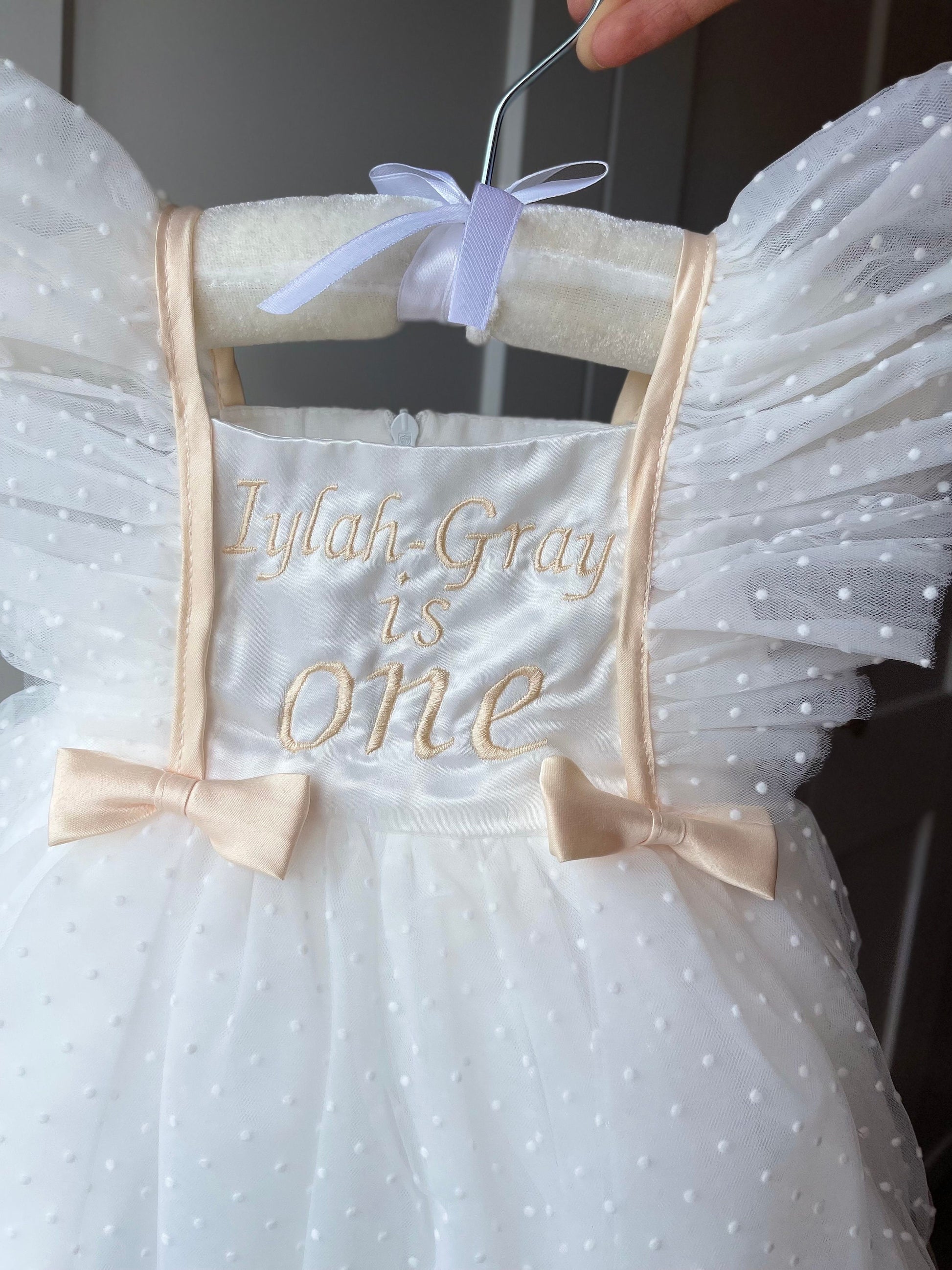 Girls Cake Smash Outfit, Baby dress for 1st Birthday- Personalized with Name Embroidery