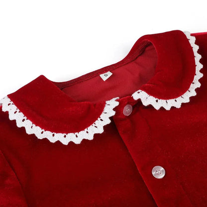Personalized Red Christmas Family Matching Outfits - Festive Ruffle Set for Girls and Boys with Name Embroidery - Perfect for Christmas Eve