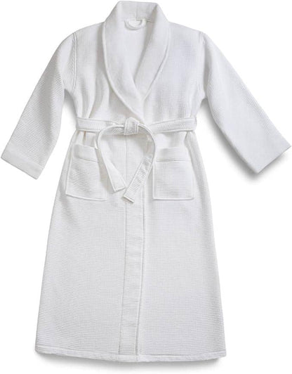 Personalized Waffle Woven Robes for Couples – Kimono Style His & Hers Bathrobes – Custom Embroidered Robes with Patch Pockets