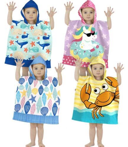 Kids Hooded Poncho Towel – Quick-Dry Microfibre Beach Towel –TV and Celebrity Theme  Soft, Absorbent & Fun for Boys and Girls