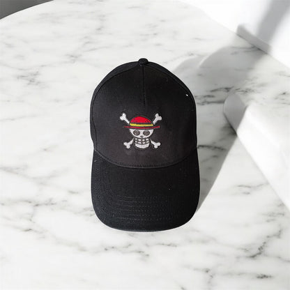One Piece Jolly Roger Embroidered Hat – Customisable Summer Cap for Anime Lovers