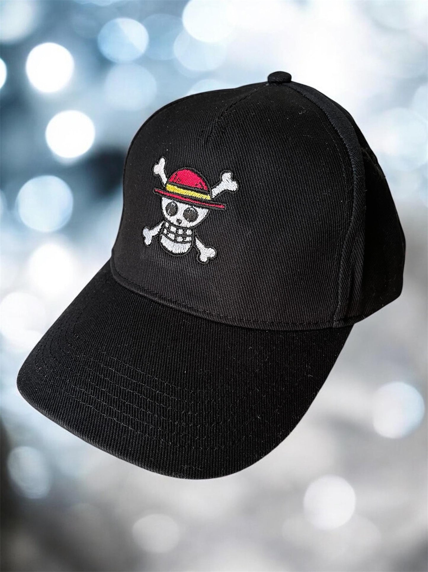 One Piece Jolly Roger Embroidered Hat – Customisable Summer Cap for Anime Lovers