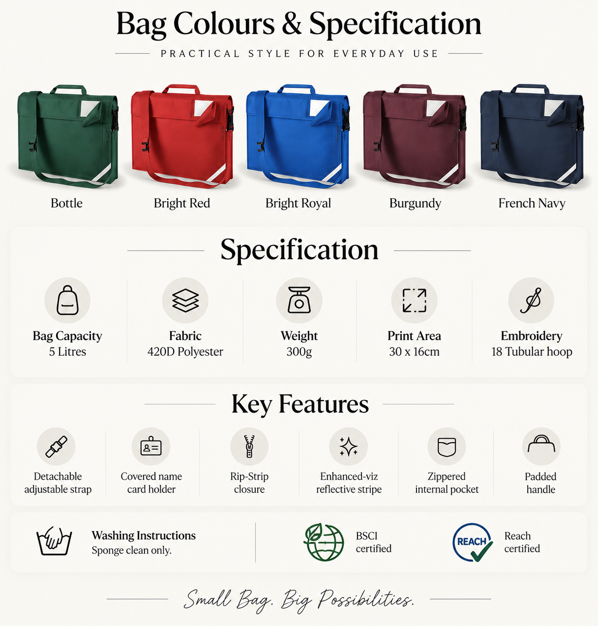 Personalised Kids School Book Bag – Embroidered Name & Initials - Image 2
