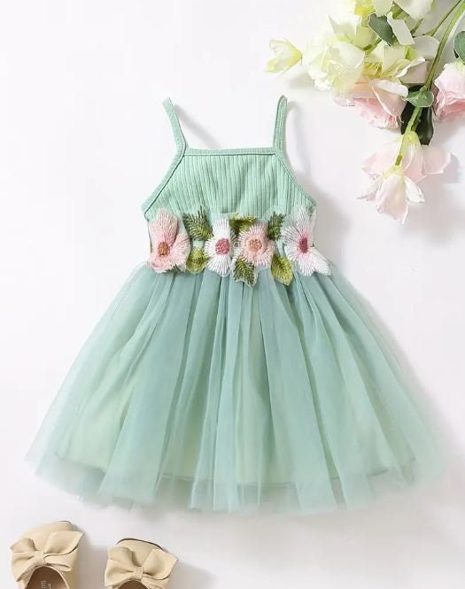 Personalised Floral 1st Birthday Dress – Embroidered Name - Image 5