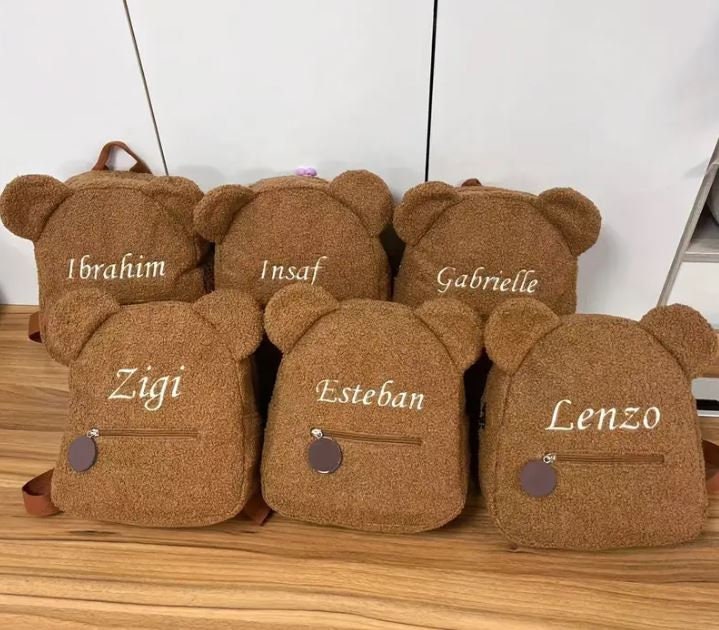 Personalised Bear Backpack – Embroidered Kids Nursery Bag
