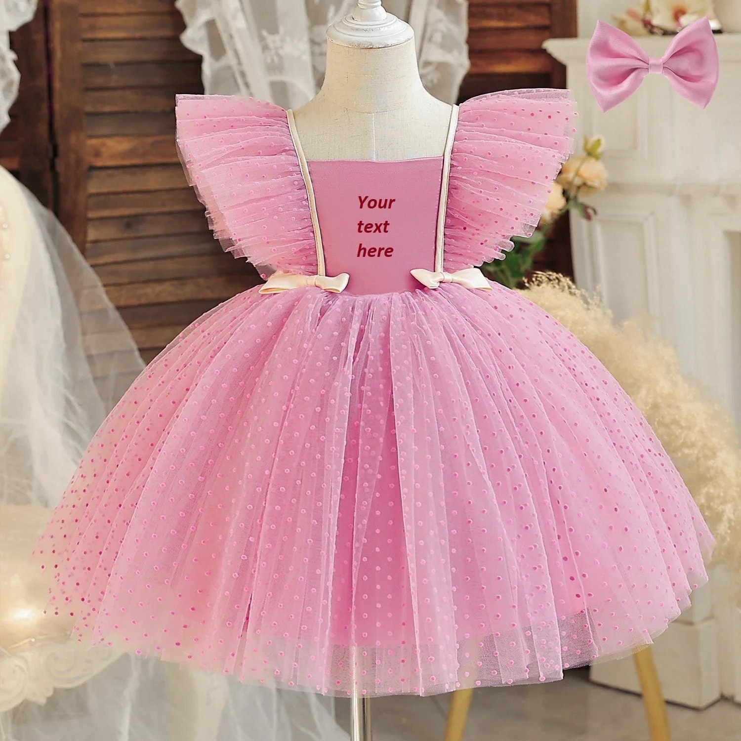 Personalised Girls 1st Birthday Dress – Embroidered Cake Smash Outfit - Image 5