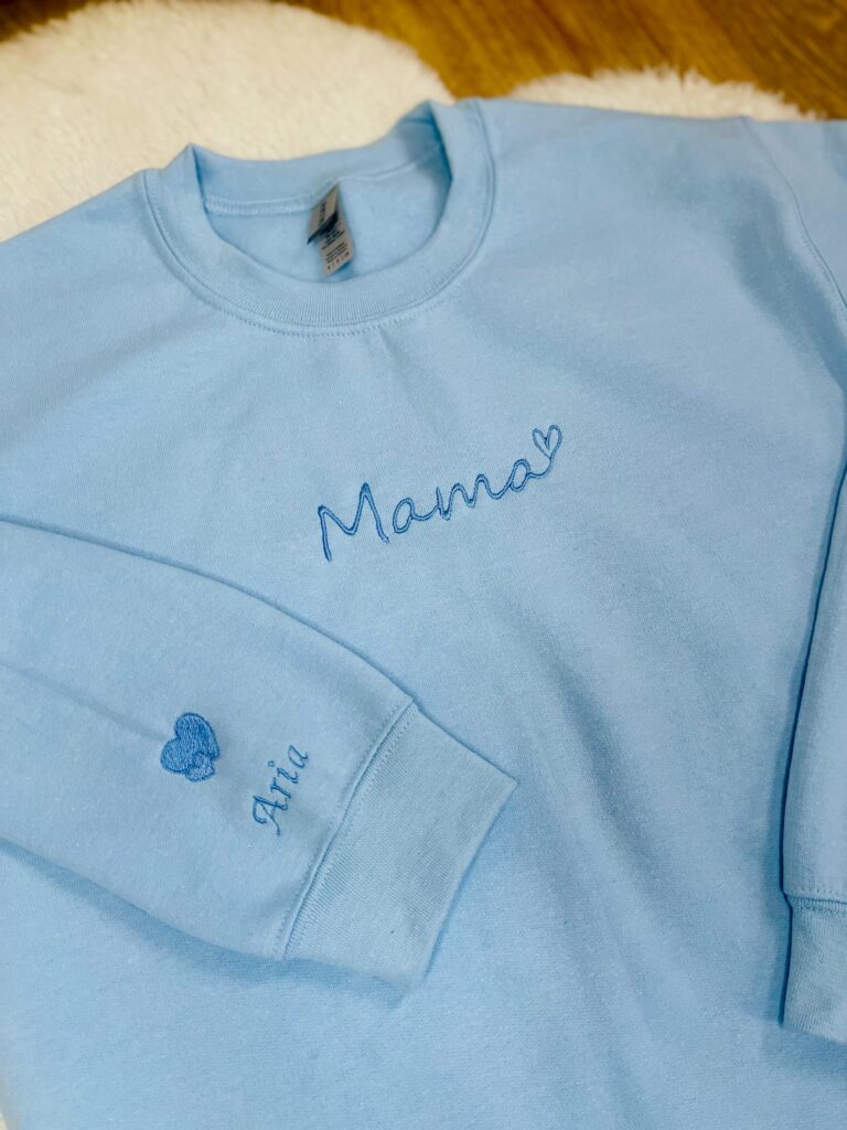 Personalised Mama Sweatshirt – Embroidered Name | Mother’s Day Gift