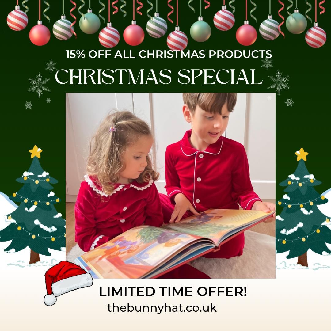 Personalised Red Velvet Christmas Outfit – Embroidered Family Matching Set - Image 4