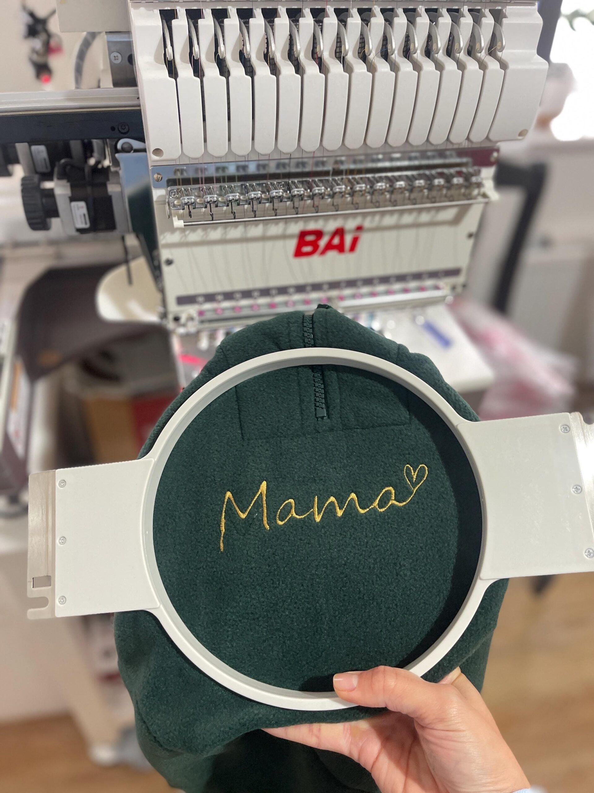 Personalised Mama Half-Zip Fleece – Embroidered Kids Names on Sleeves - Image 12