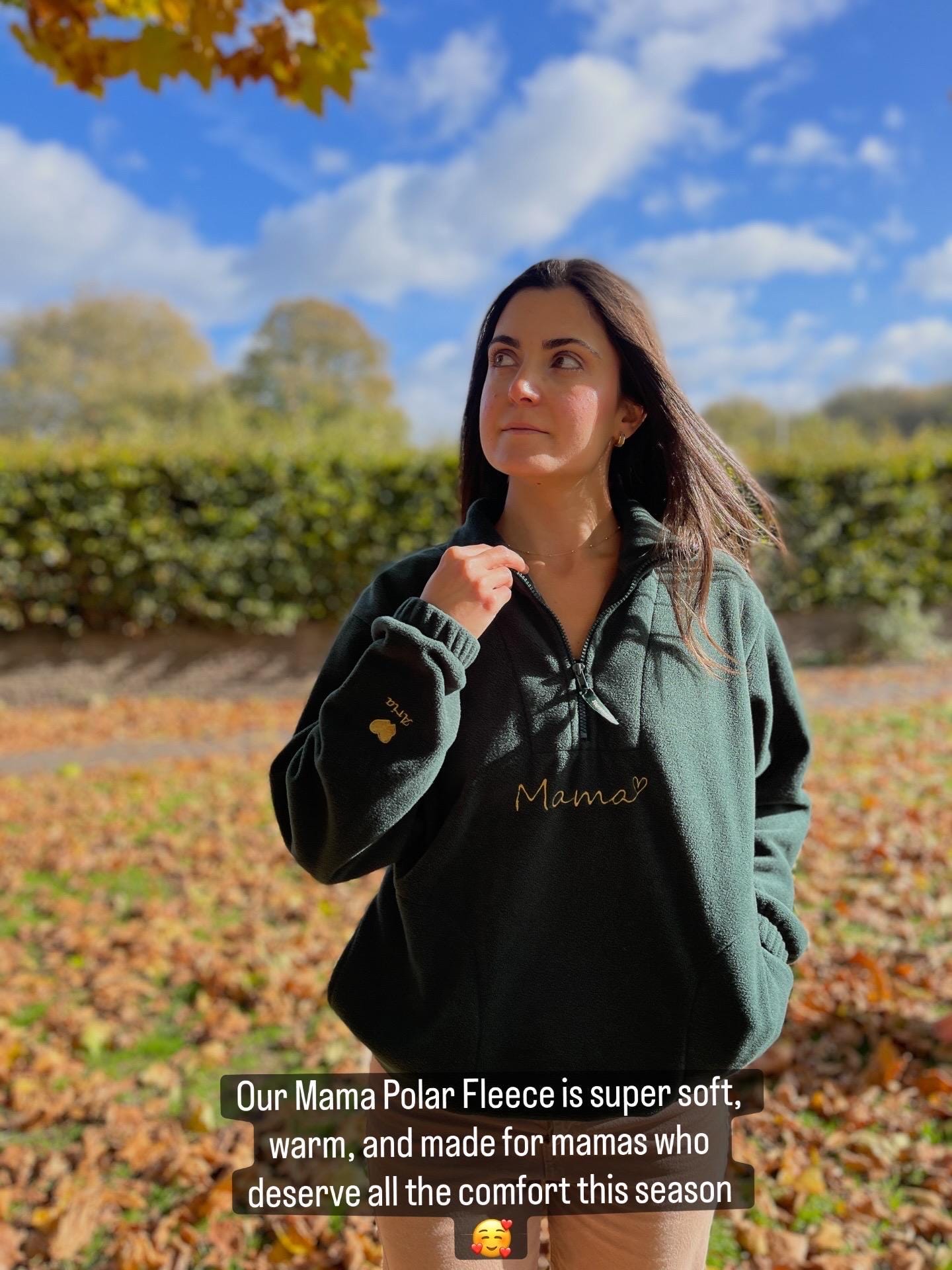Personalised Mama Half-Zip Fleece – Embroidered Kids Names on Sleeves - Image 4