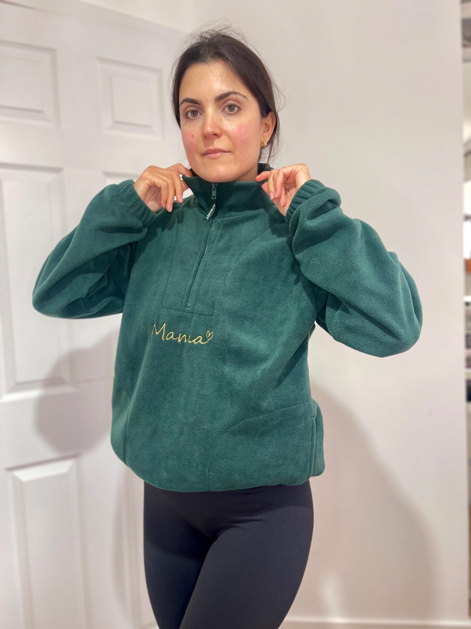 Personalised Mama Half-Zip Fleece – Embroidered Kids Names on Sleeves - Image 13