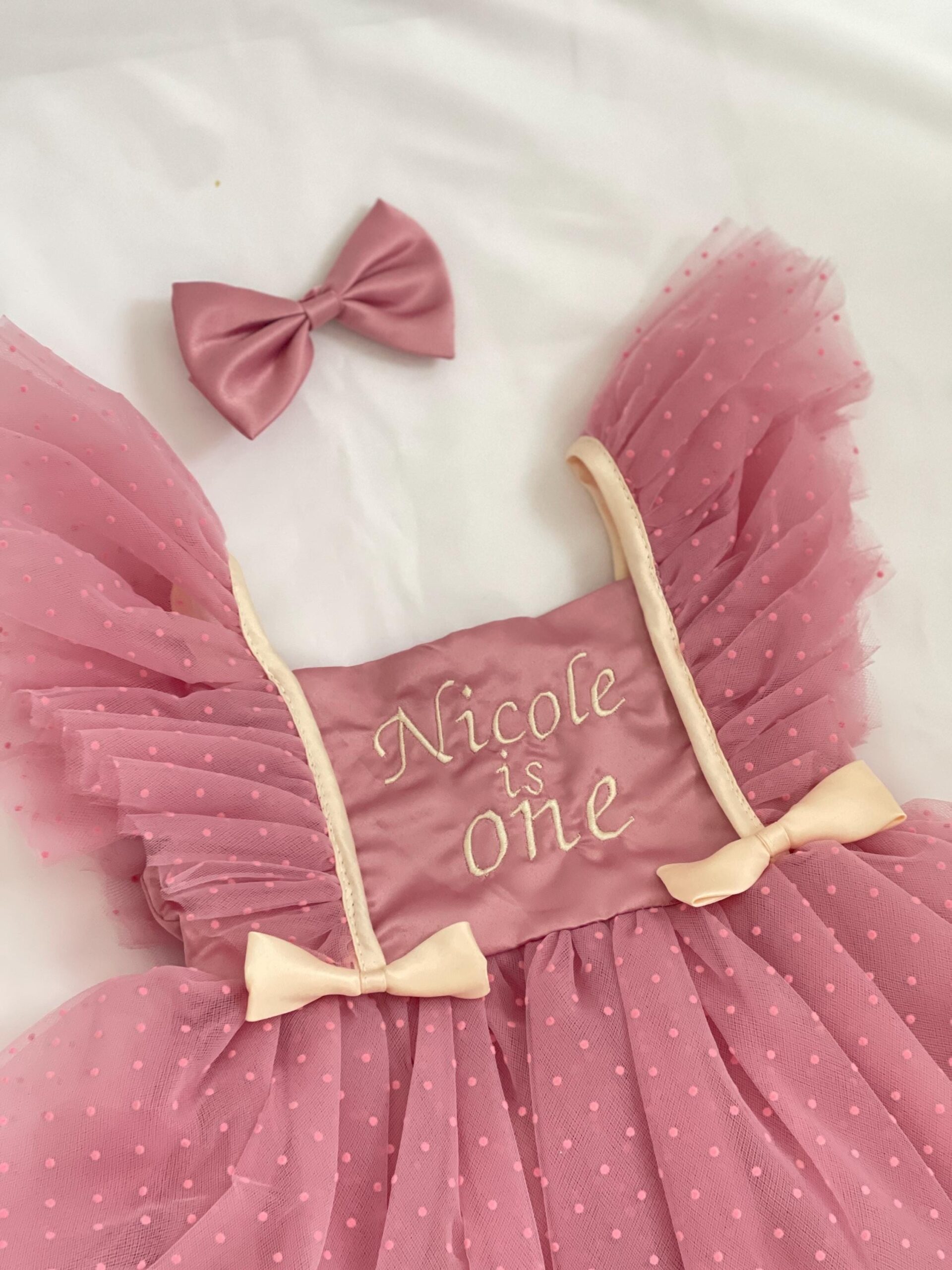 Personalised Girls 1st Birthday Dress – Embroidered Cake Smash Outfit - Image 16