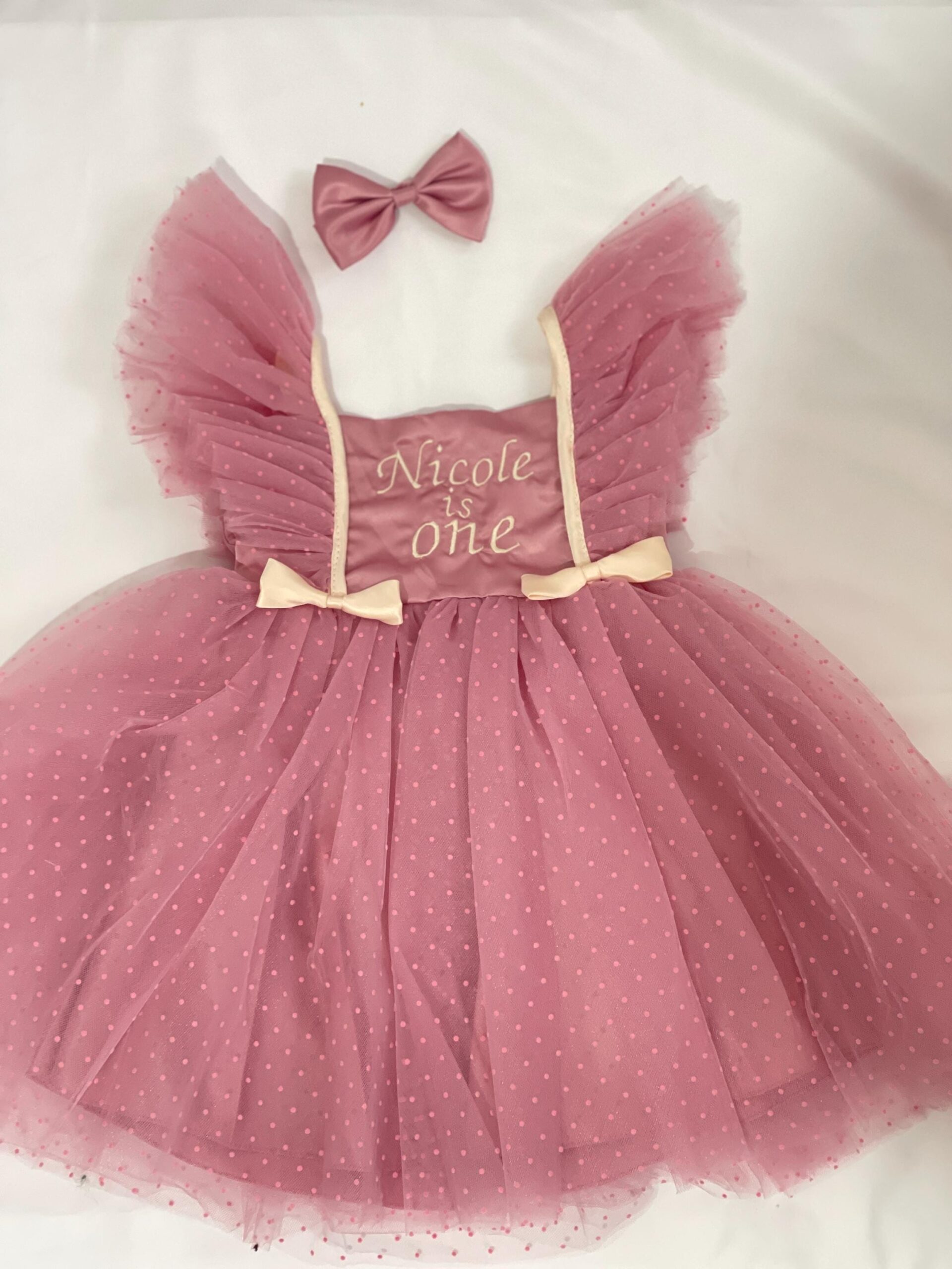Personalised Girls 1st Birthday Dress – Embroidered Cake Smash Outfit - Image 15