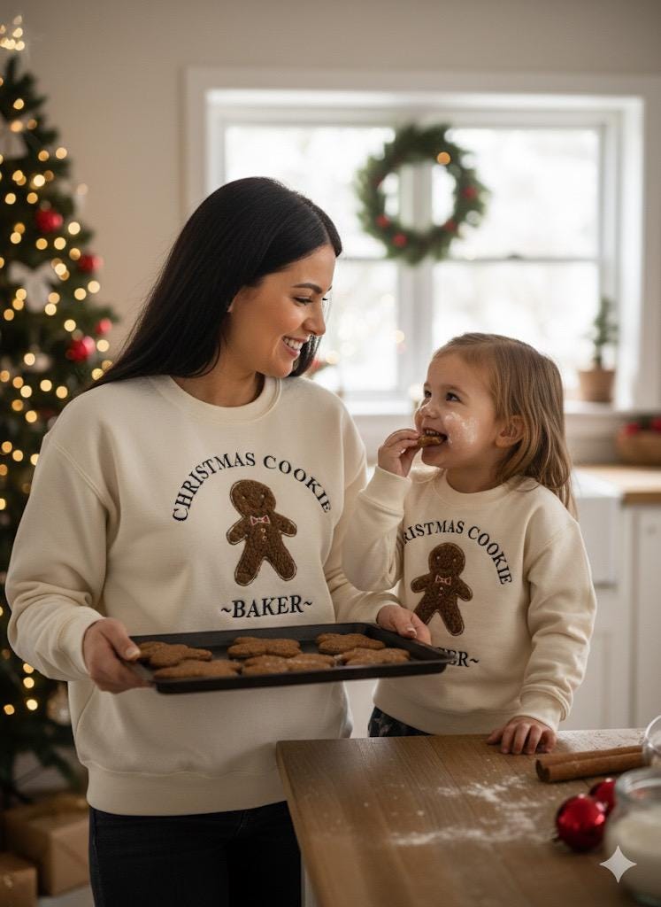 Matching Family Christmas Hoodies – Embroidered Baker & Taster Design