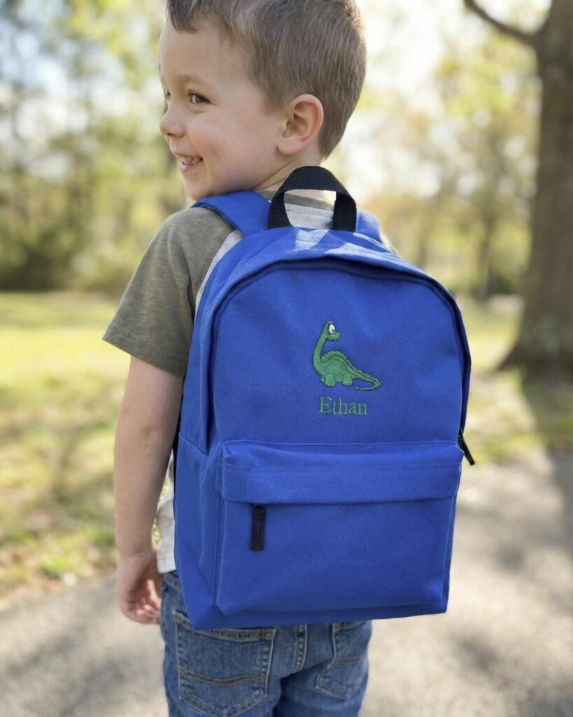 Personalised Kids Nursery Backpack – Embroidered Name School Bag