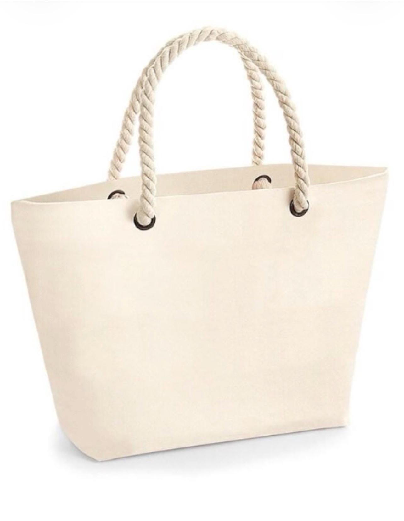 Personalised Striped Canvas Beach Bag – Embroidered Name Tote - Image 13
