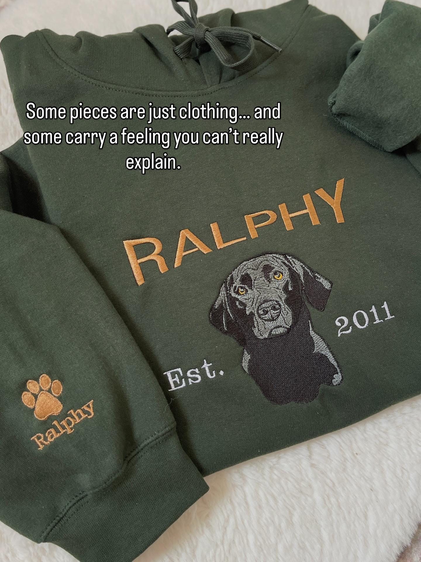 Personalised Pet Portrait Hoodie – Embroidered Dog or Cat from Photo - Image 4