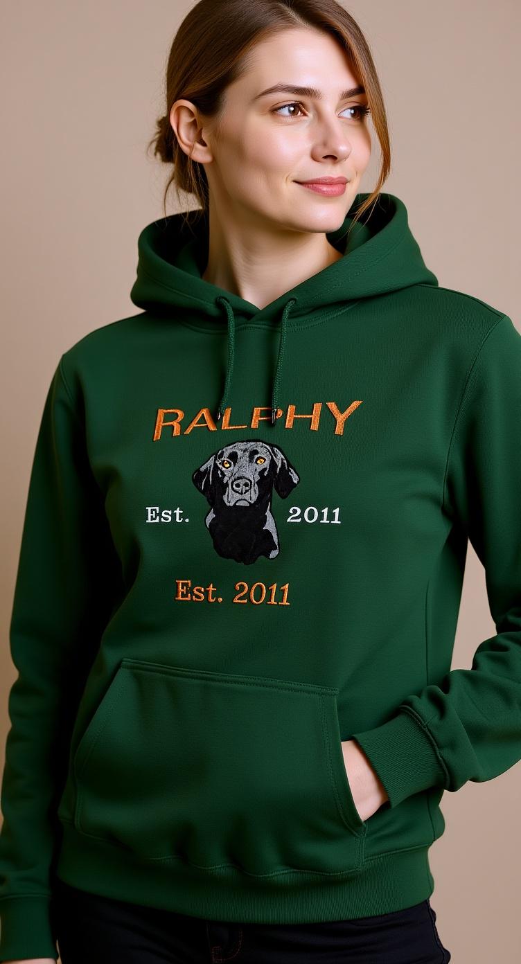 Personalised Pet Portrait Hoodie – Embroidered Dog or Cat from Photo - Image 20