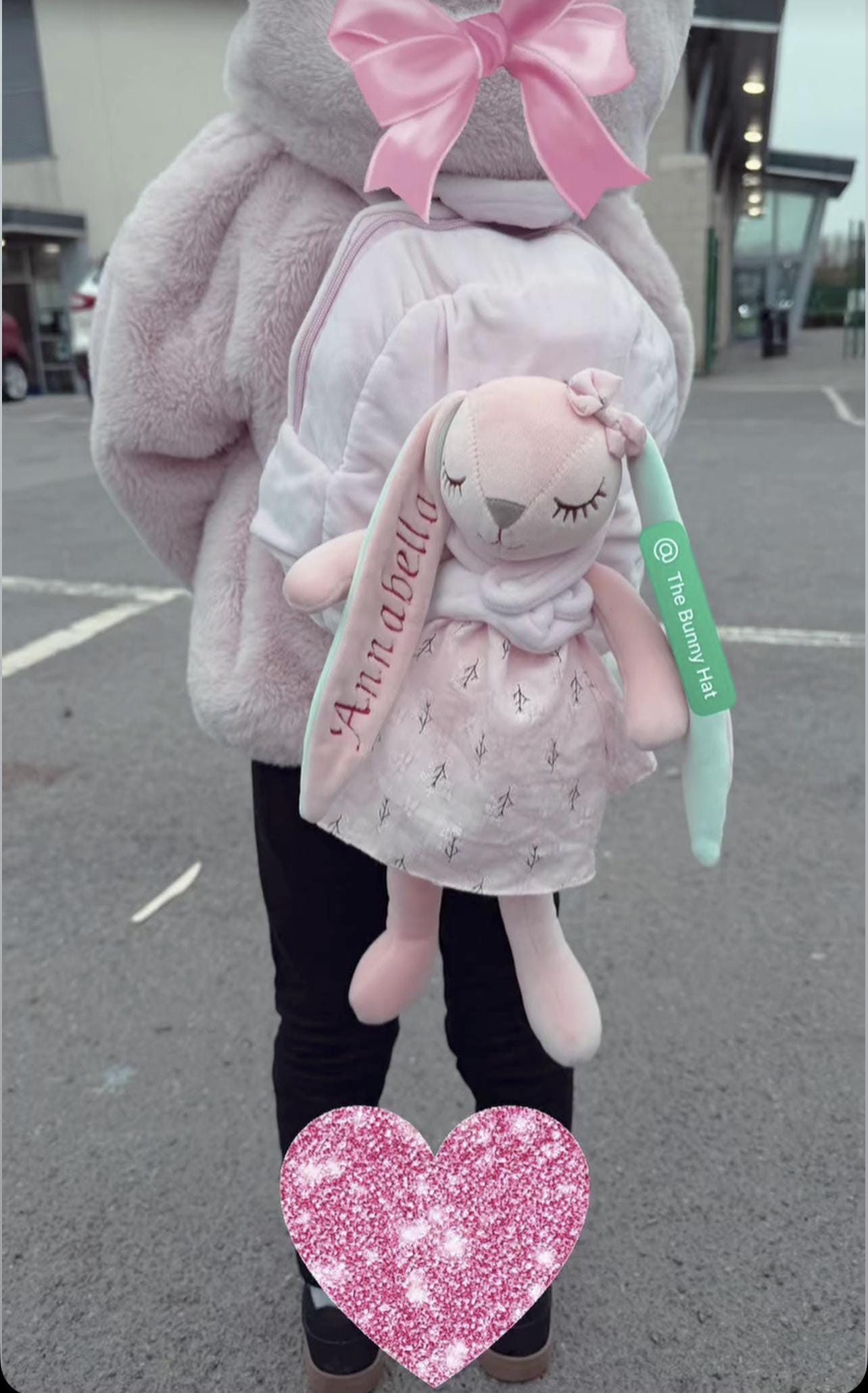 Personalised Pink Bunny Plush – Embroidered Name & Optional Dress - Image 10