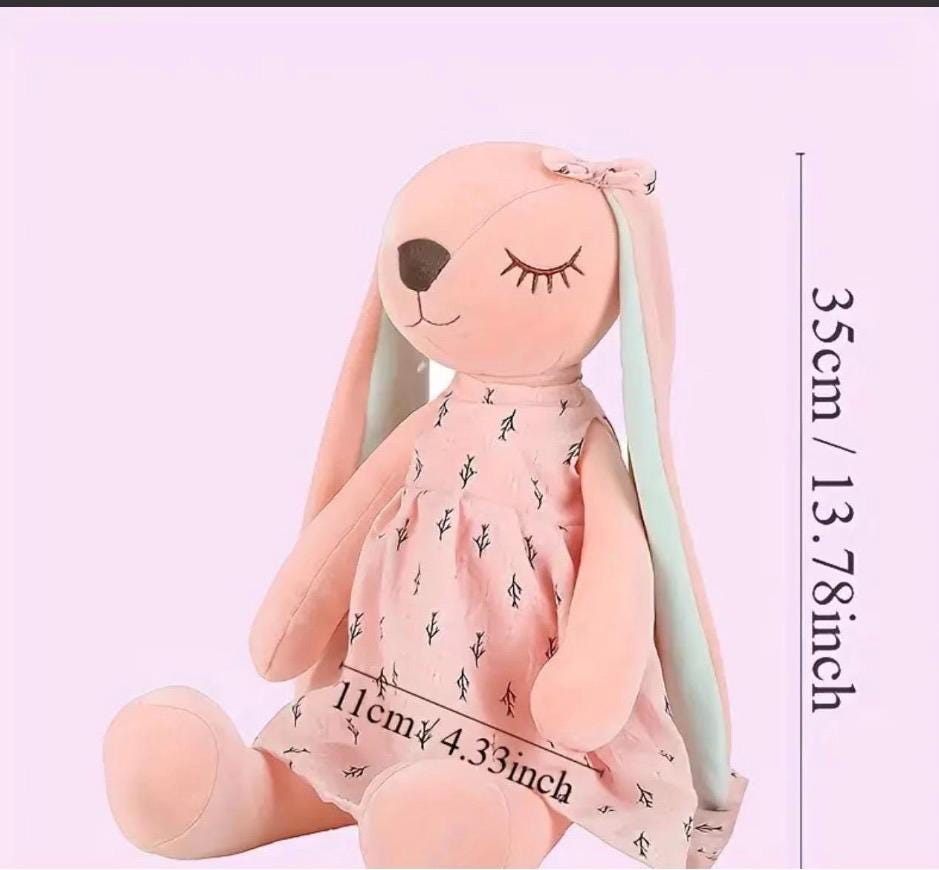 Personalised Pink Bunny Plush – Embroidered Name & Optional Dress - Image 8