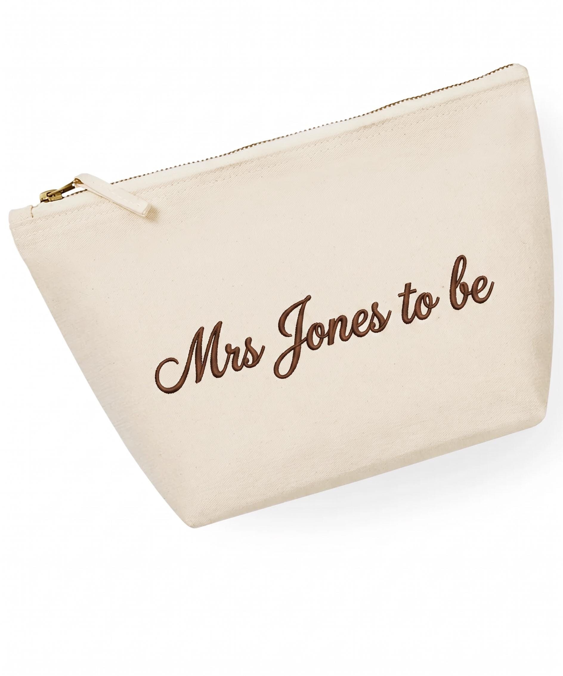 Personalised Bridal Makeup Bag – Embroidered Canvas Cosmetic Pouch - Image 6