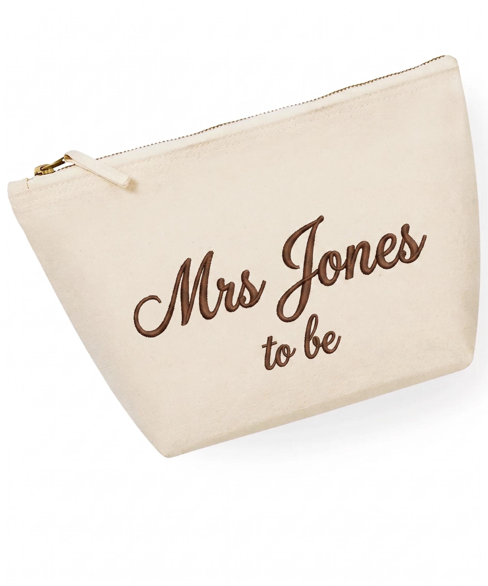 Personalised Bridal Makeup Bag – Embroidered Canvas Cosmetic Pouch - Image 10