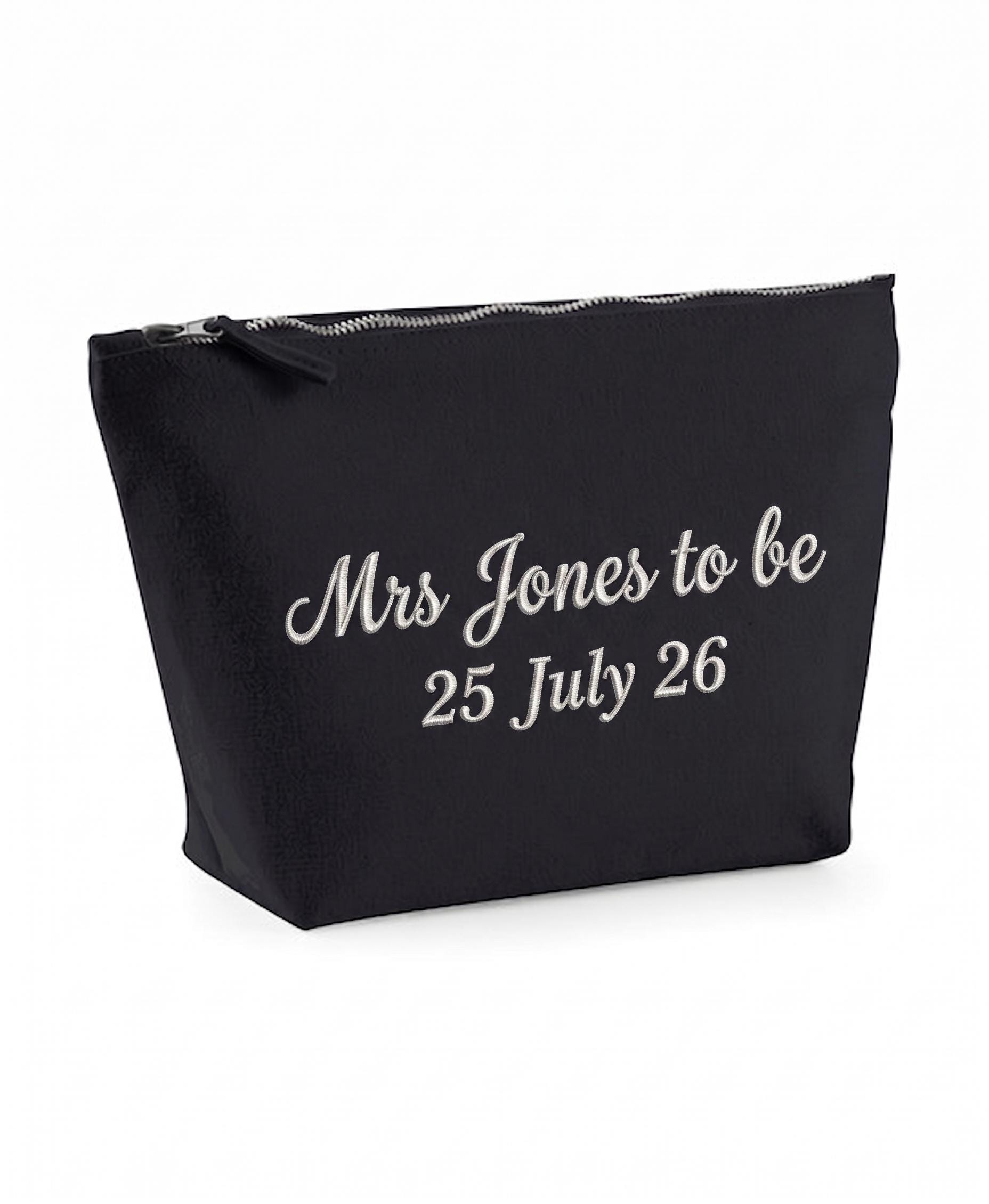 Personalised Bridal Makeup Bag – Embroidered Canvas Cosmetic Pouch - Image 11