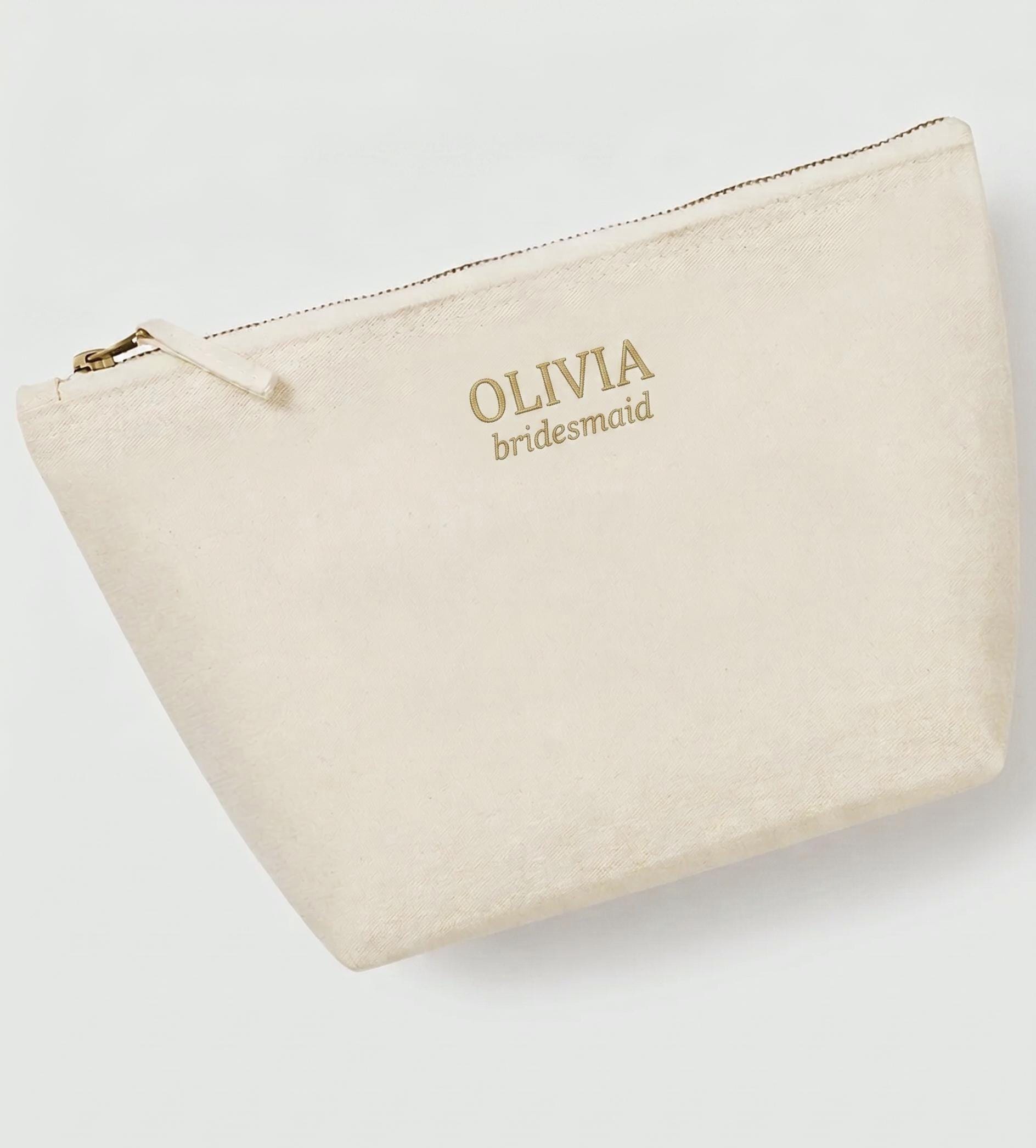 Personalised Bridal Makeup Bag – Embroidered Canvas Cosmetic Pouch - Image 13