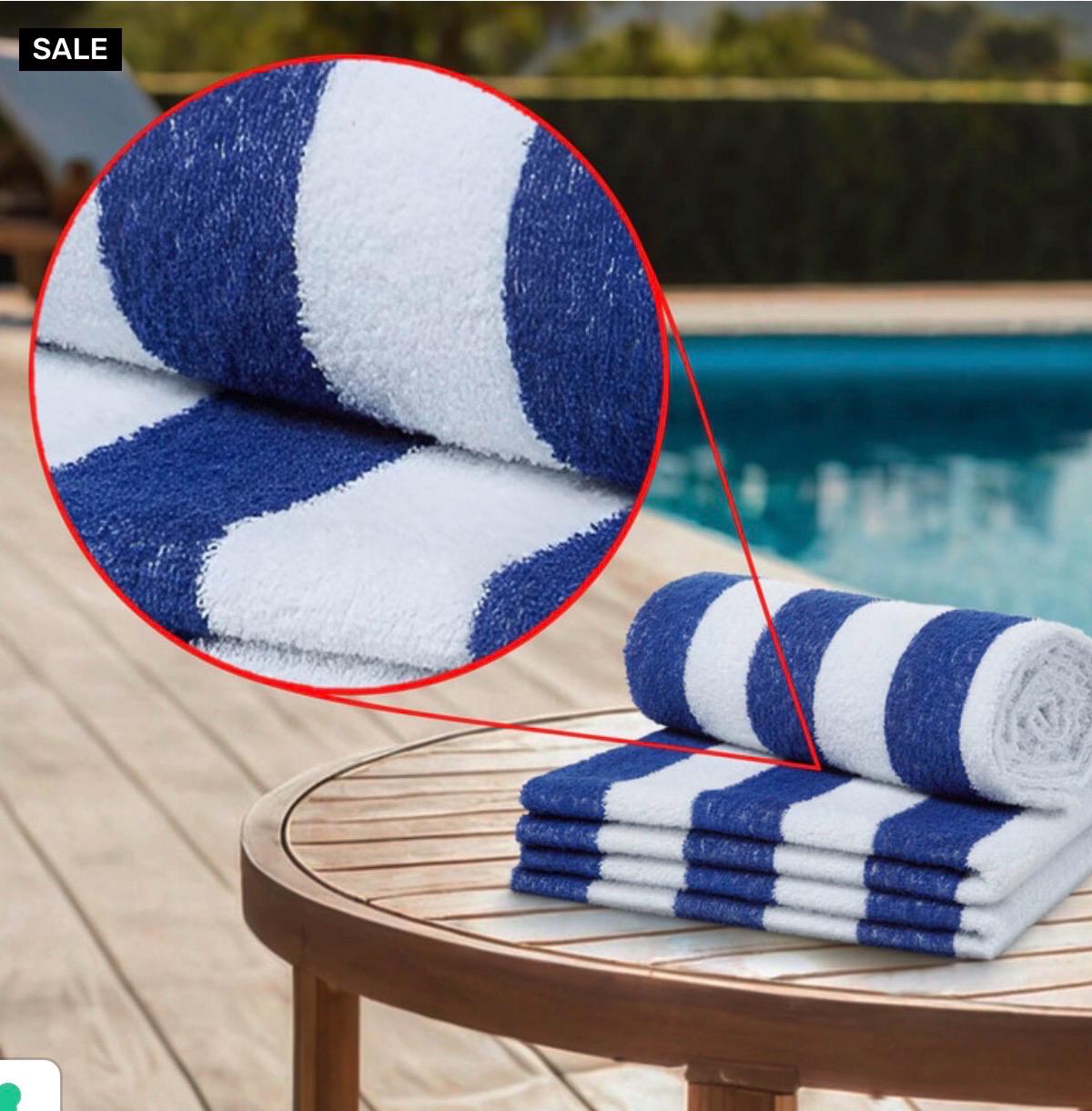 Personalised Cabana Stripe Beach Towel – Embroidered Name - Image 7