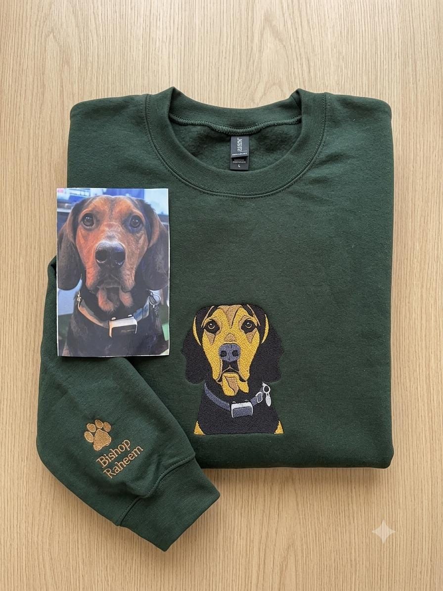 Personalised Pet Portrait Hoodie – Embroidered Dog or Cat from Photo - Image 9
