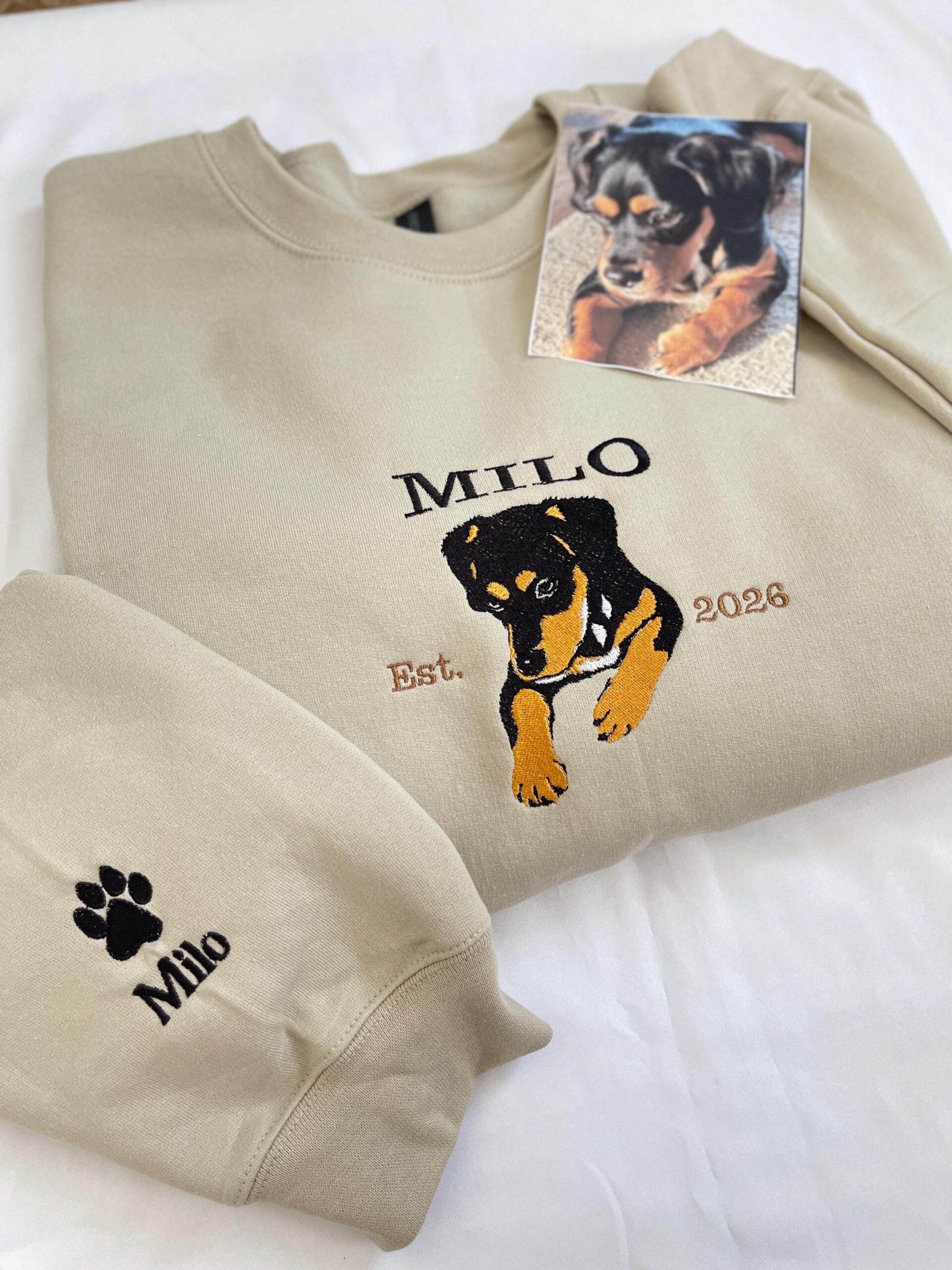 Personalised Pet Portrait Hoodie – Embroidered Dog or Cat from Photo - Image 6