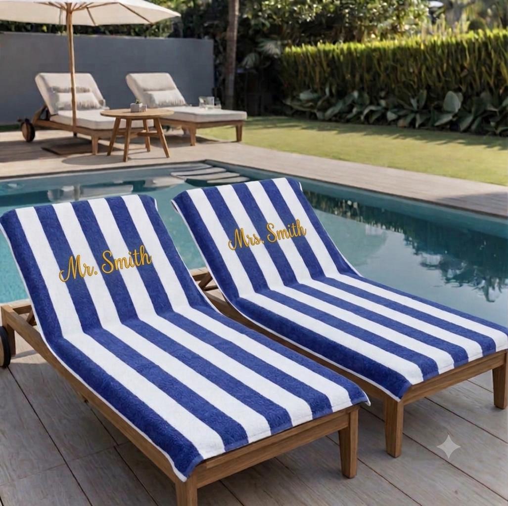 Personalised Cabana Stripe Beach Towel – Embroidered Name - Image 16