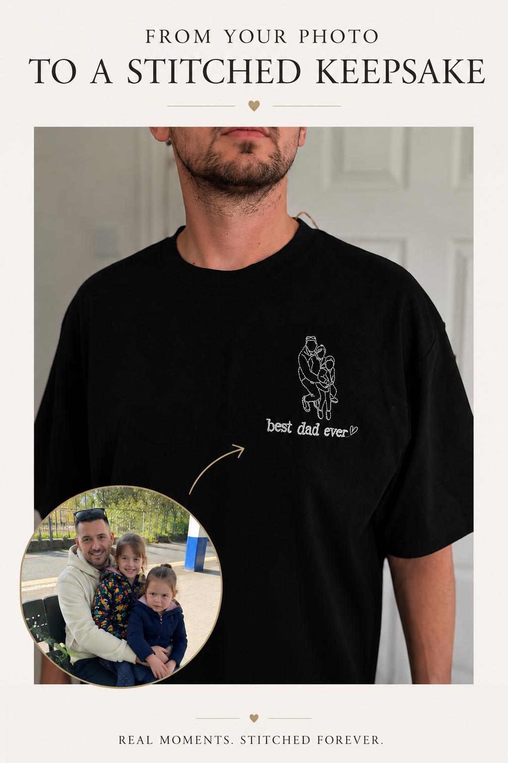 Personalised Dad T-Shirt – Embroidered Kids Names - Image 5