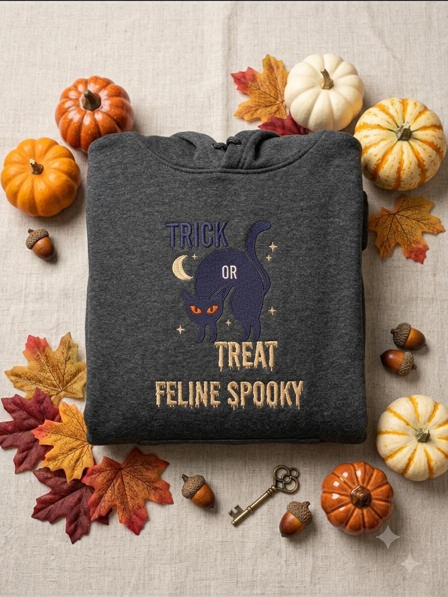 Halloween Cat Hoodie – Spooky Trick or Treat Family Jumper - Image 7