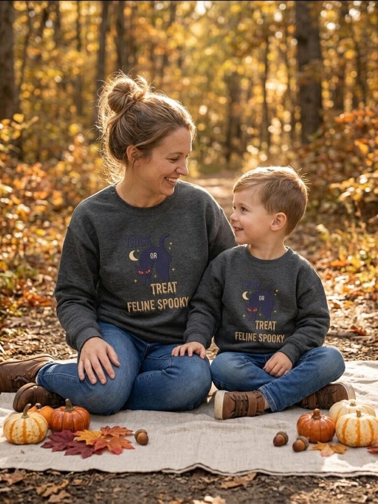 Halloween Cat Hoodie – Spooky Trick or Treat Family Jumper