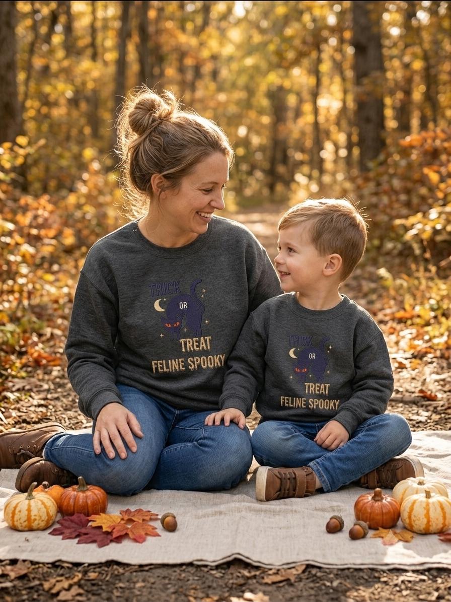 Halloween Cat Hoodie – Spooky Trick or Treat Family Jumper