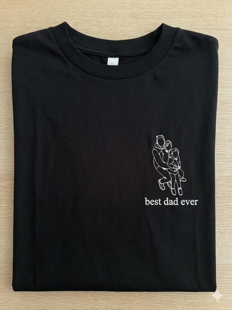 Personalised Dad T-Shirt – Embroidered Kids Names