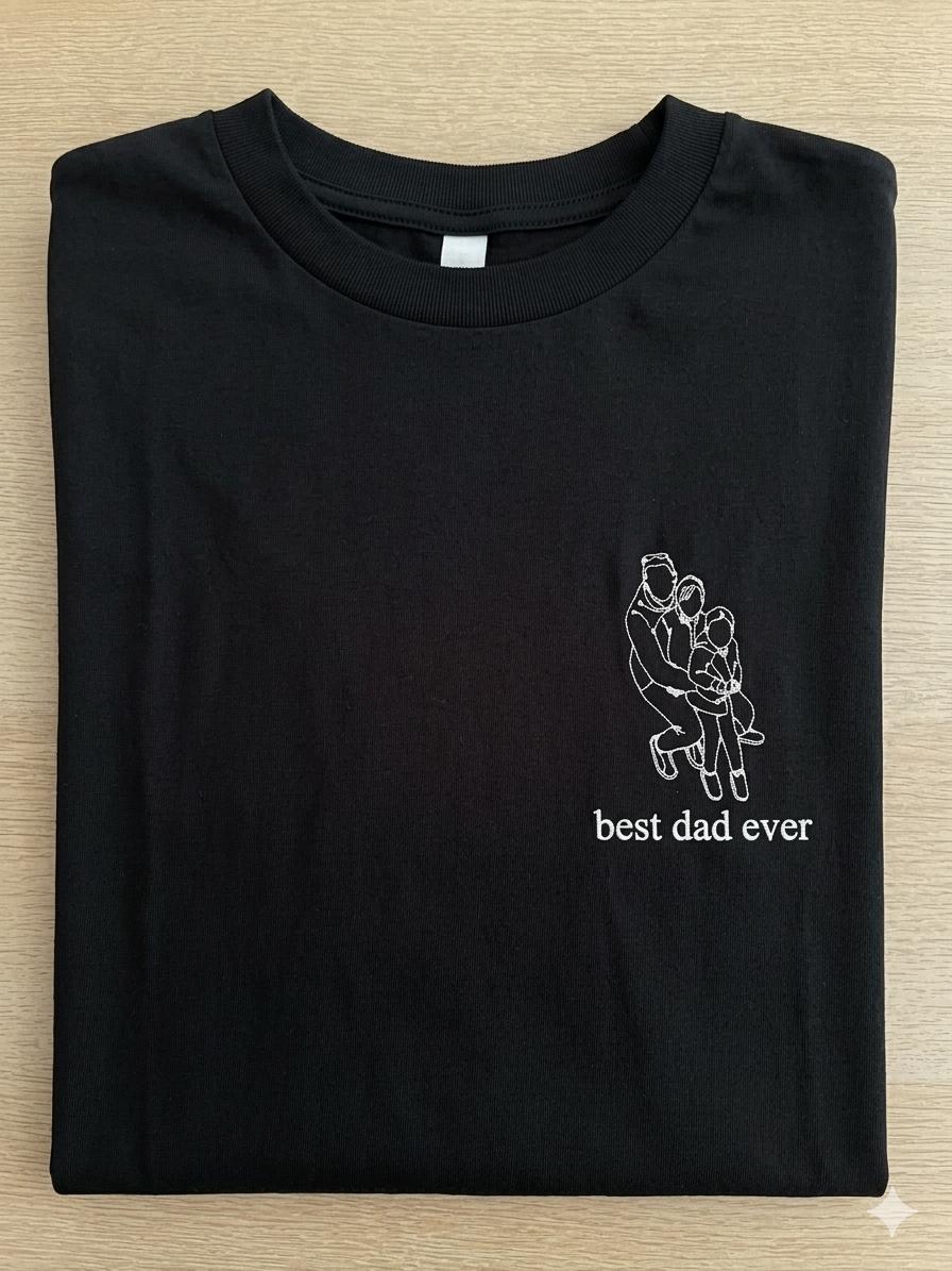 Personalised Dad T-Shirt – Embroidered Kids Names