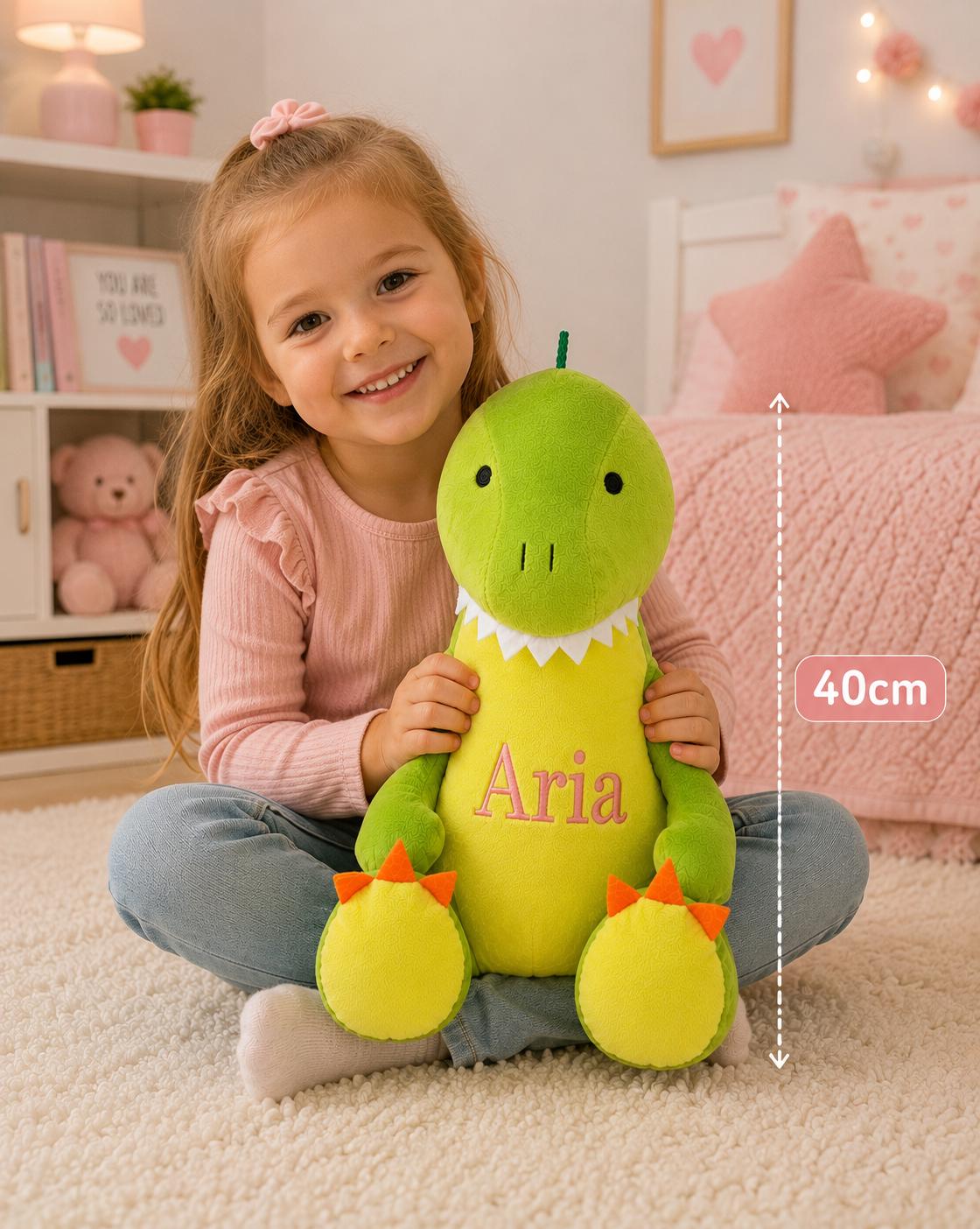 Personalised Dinosaur Plush Toy – 42cm Embroidered Name Dino - Image 9
