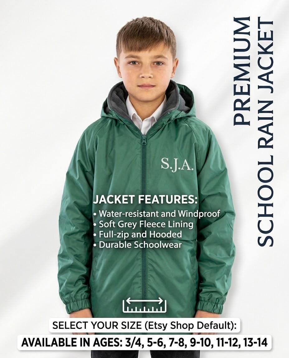 Personalised Kids Waterproof School Jacket – Fleece-Lined Embroidered Name Coat - Image 3