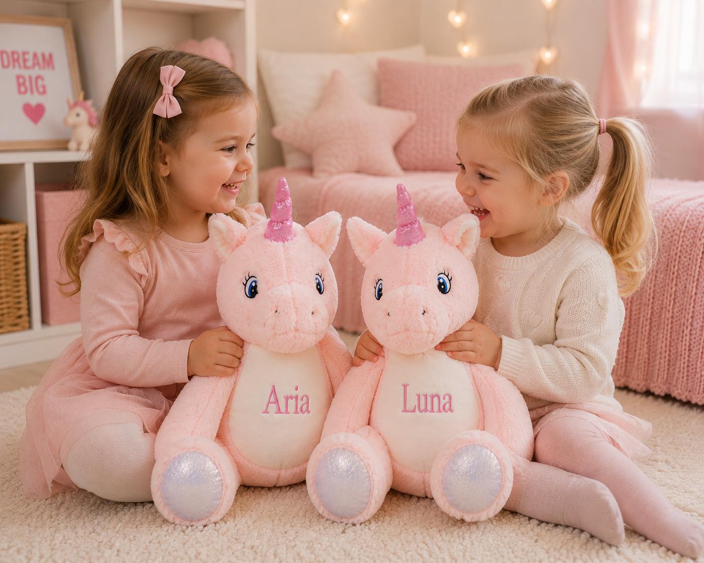 Personalised Unicorn Plush Toy – 38cm Embroidered Name Gift - Image 3