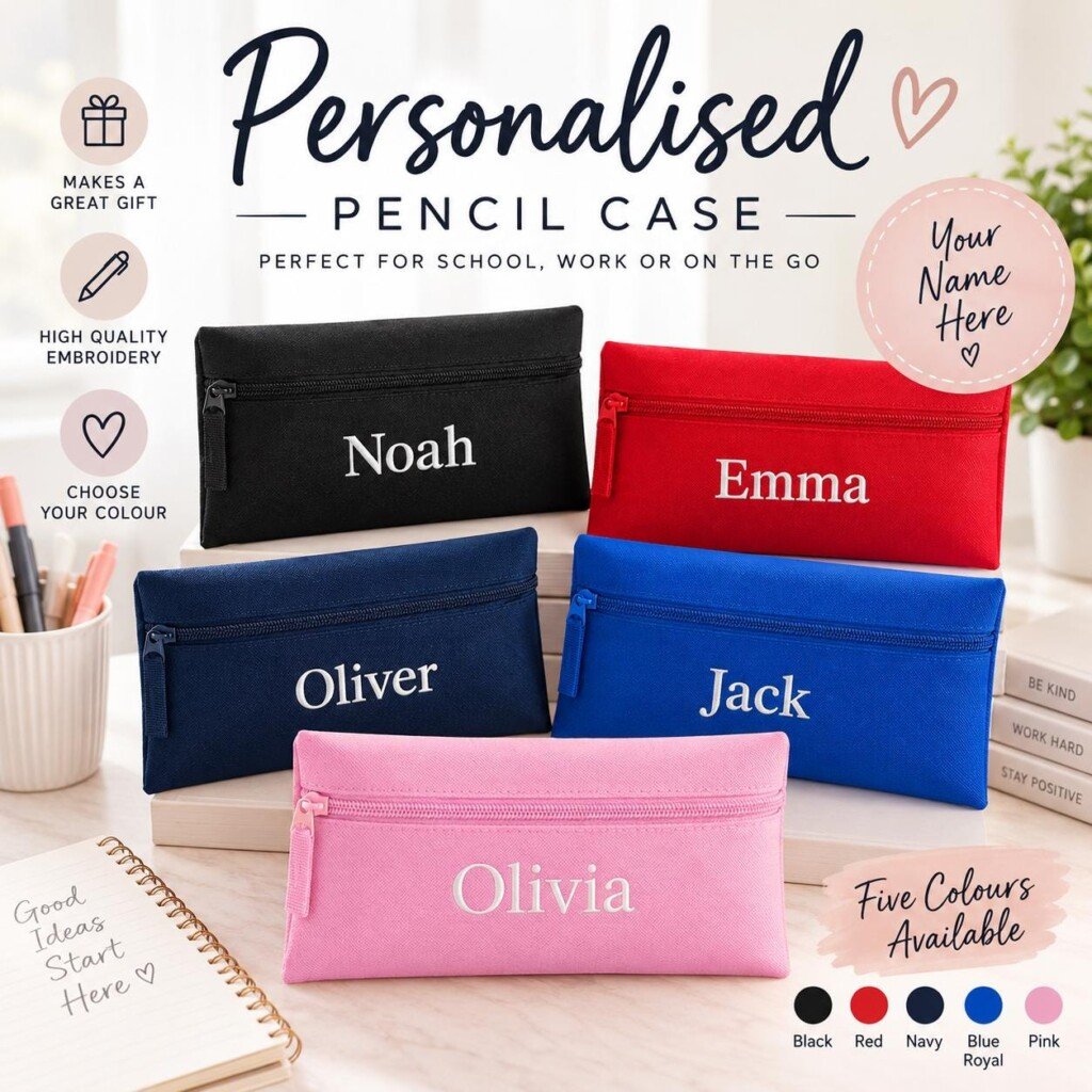 Personalised Pencil Case – Custom Name School Pencil Pouch